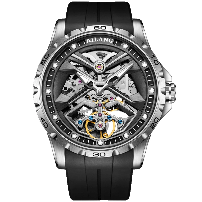New Skeleton Tourbillon Mechanical Watch AILANG 6025