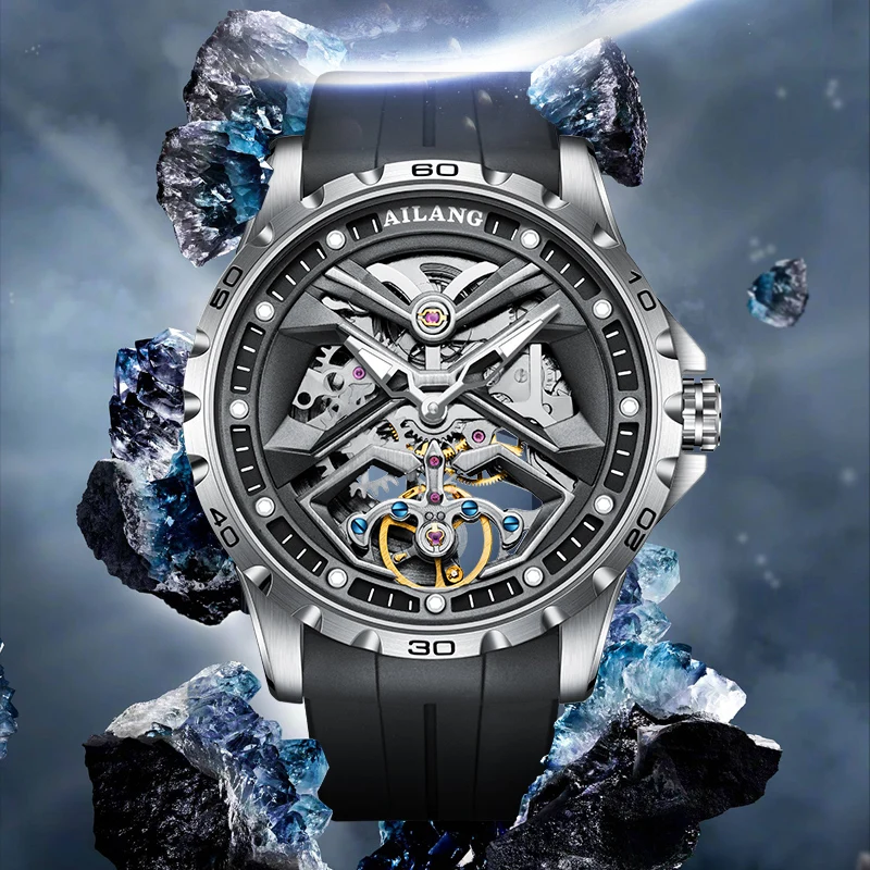 New Skeleton Tourbillon Mechanical Watch AILANG 6025