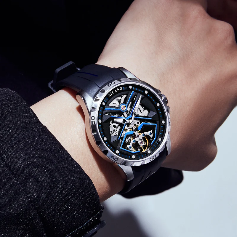 New Skeleton Tourbillon Mechanical Watch AILANG 6025