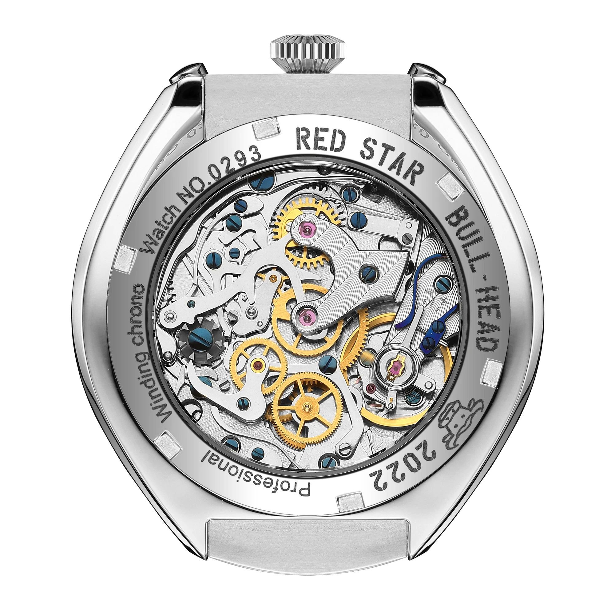 RED STAR Watch Bullhead Seagull ST1901 Chronograph