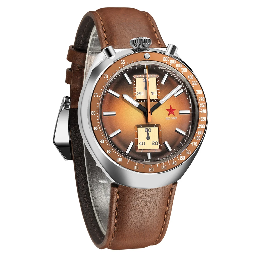 RED STAR Watch Bullhead Seagull ST1901 Chronograph