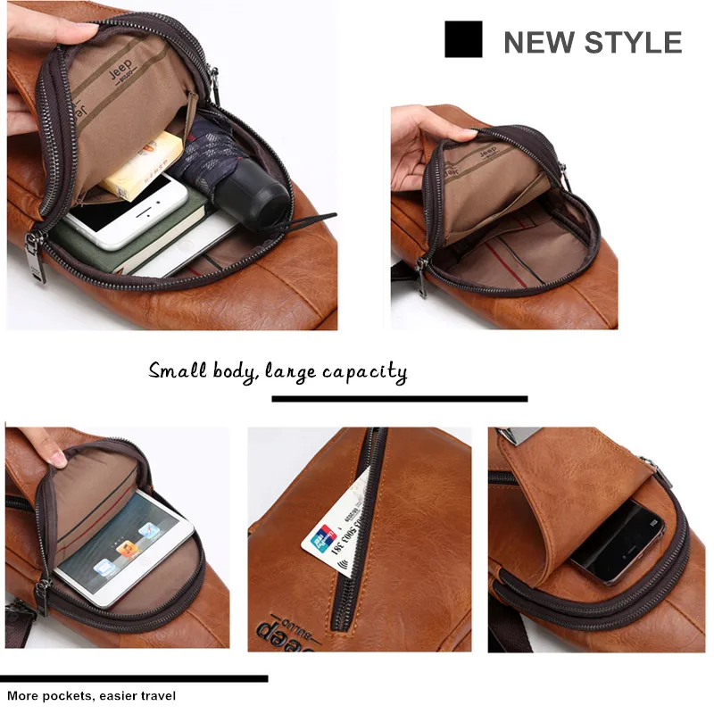 Men's Sling Bag Hiking Daypacks Chest Bag JEEP