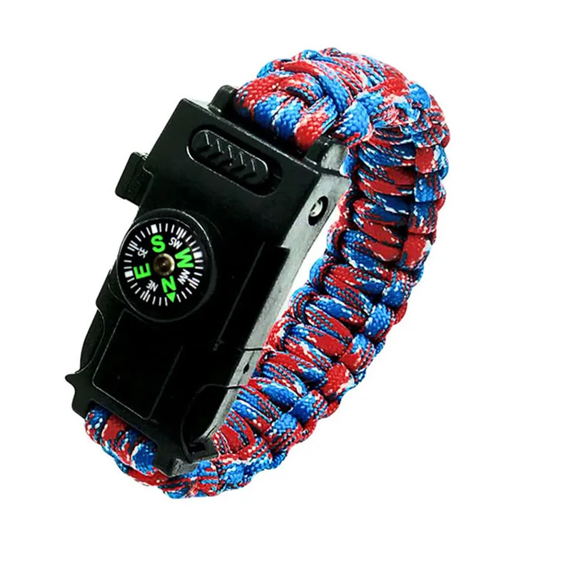 Tactical Survival Paracord Bracelet SOS Light Compass