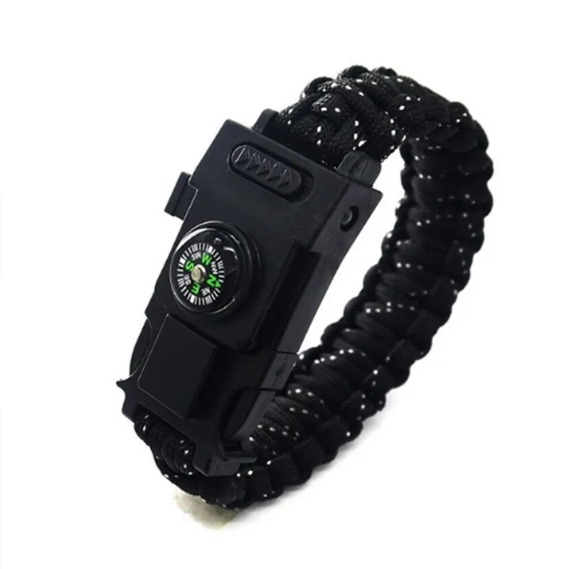 Tactical Survival Paracord Bracelet SOS Light Compass