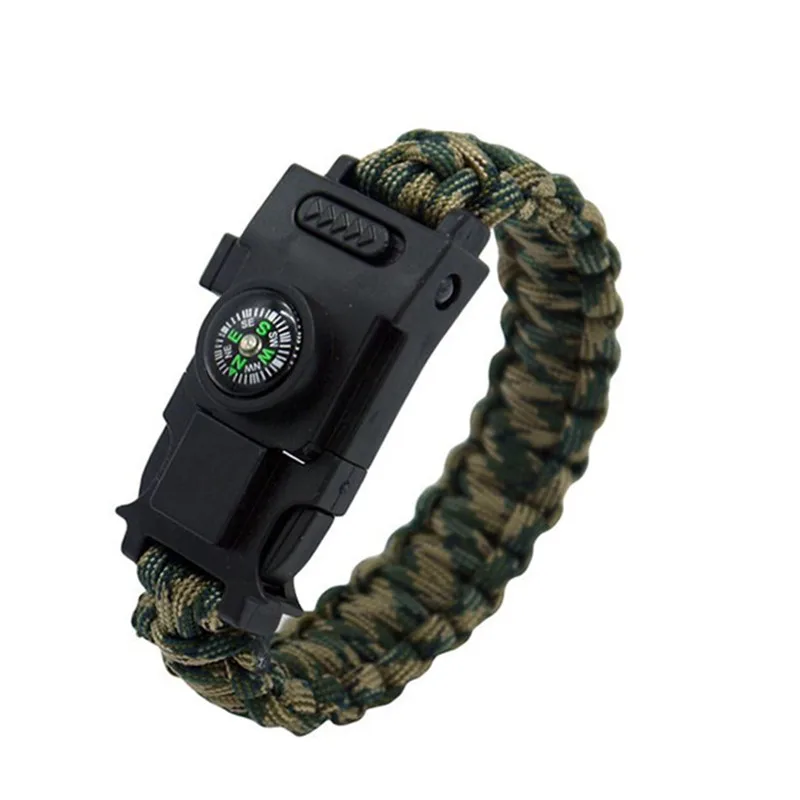 Tactical Survival Paracord Bracelet SOS Light Compass