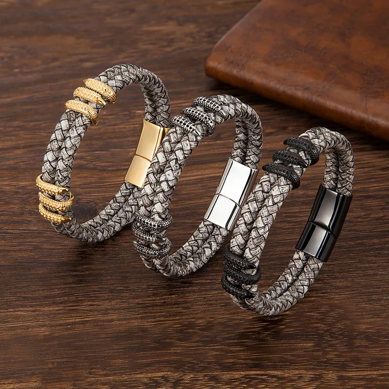 Braided Leather Bracelet Dragon Claw