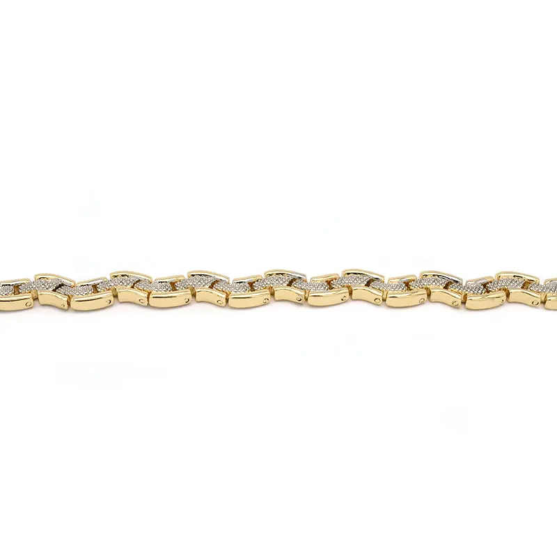 Elegant Magnetic Wave Bracelet for Women Gold Plating