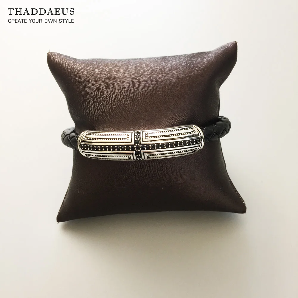 Leather Bracelet 925 Sterling Silver Charms