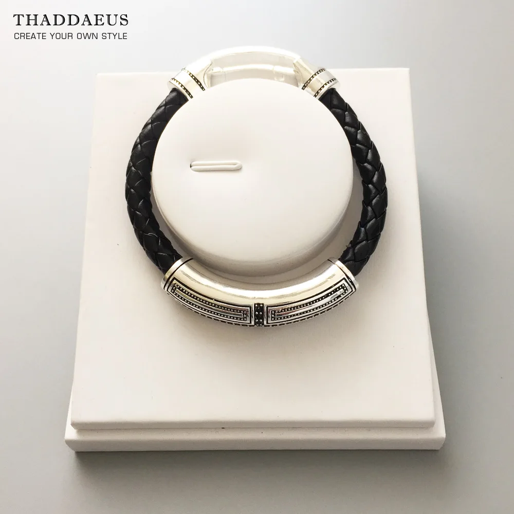 Leather Bracelet 925 Sterling Silver Charms