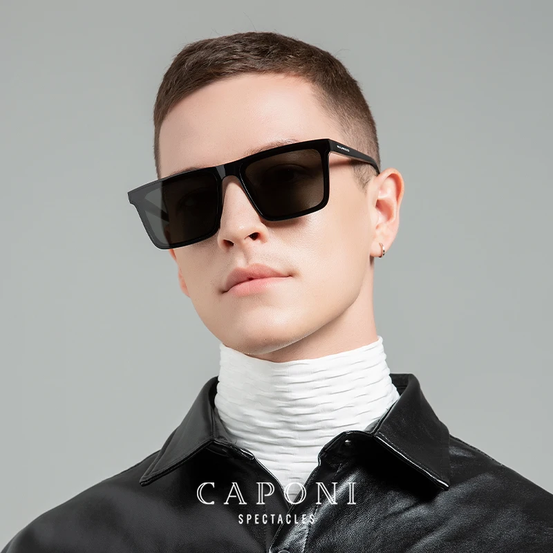 CAPONI Square Flat Design Sunglasses For Men
