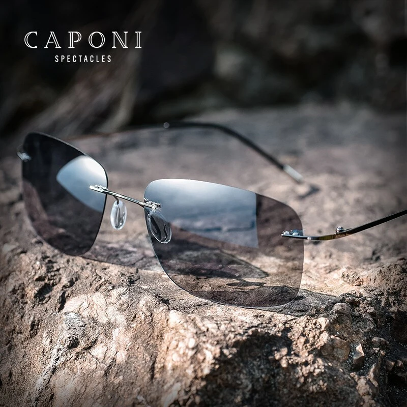 CAPONI Polarized Rimless Classic Design Sunglasses