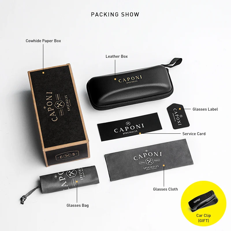 CAPONI Rimless Aviator Sunglasses For Men