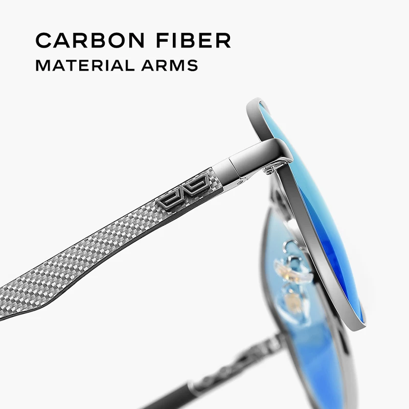 Blue Mirror Polarized CAPONI Aviator Sunglasses