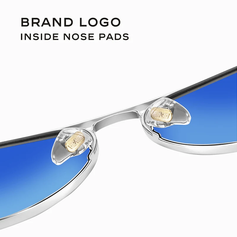 Blue Mirror Polarized CAPONI Aviator Sunglasses
