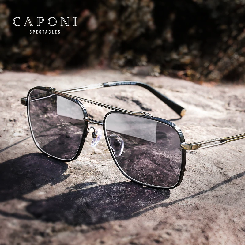 CAPONI Titanium Sunglasses Polarized Photochromic UV400