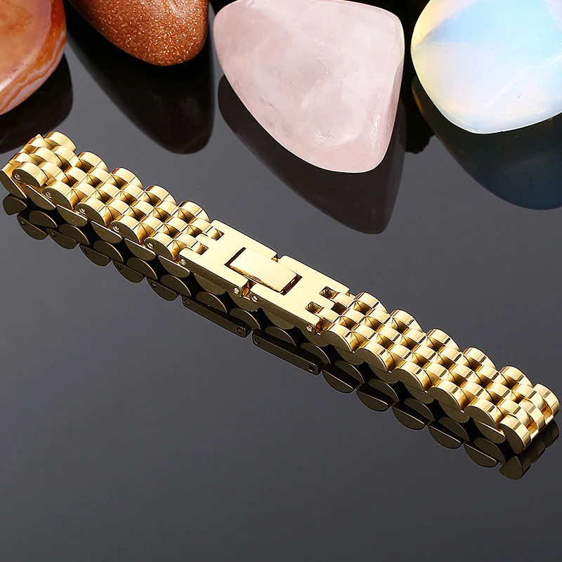 10/15MM Gold Plated Watch Chain Bracelets
