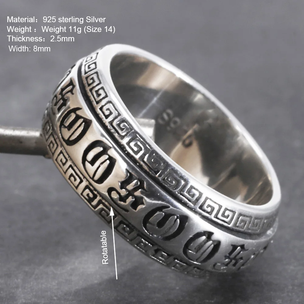 925 Sterling Silver Buddha Ring