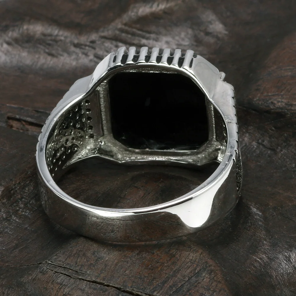 Vintage Turkish Black Onyx Ring 925 Silver
