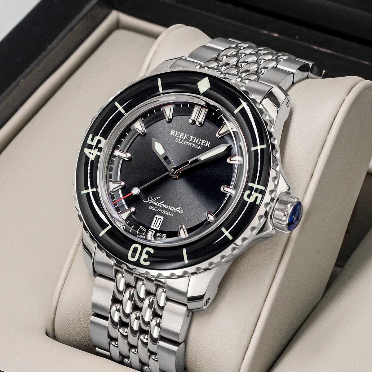 Reef Tiger Watch Sapphire Crystal Bracelet