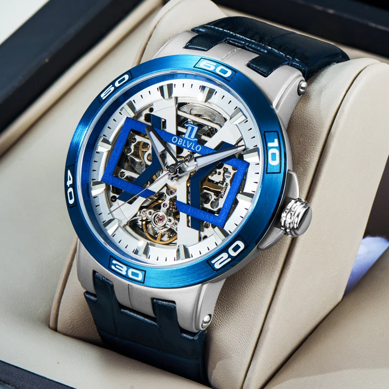 OBLVLO Automatic Watches With Skeleton Dial