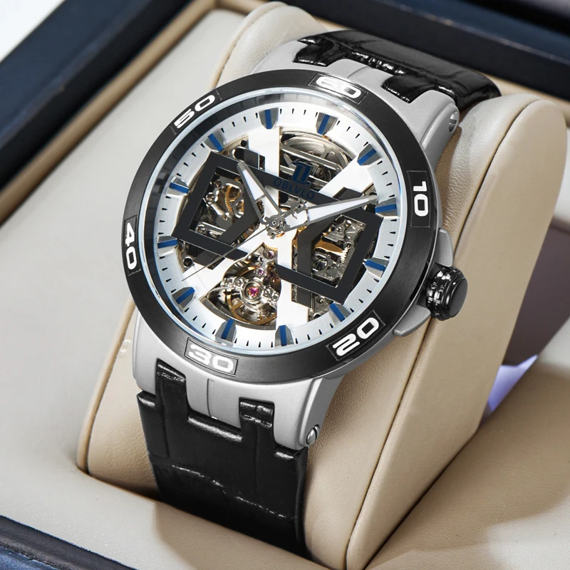 OBLVLO Automatic Watches With Skeleton Dial