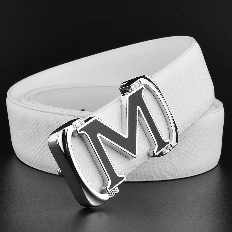 High Quality M Letter Genuine Leather Belt
