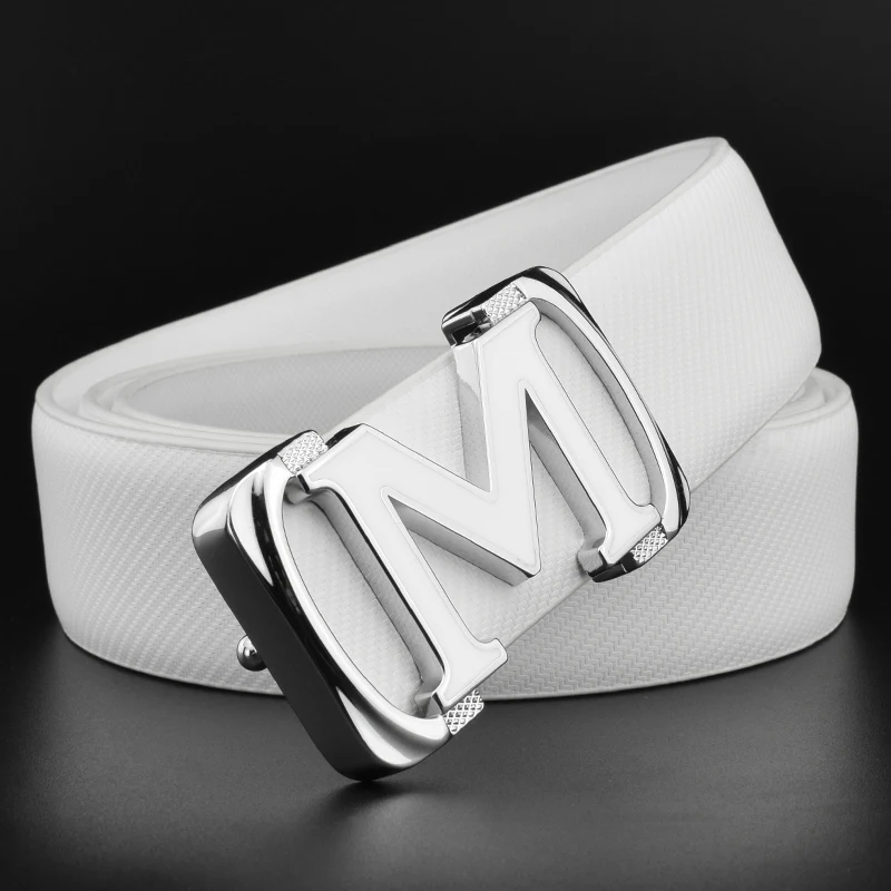 High Quality M Letter Genuine Leather Belt