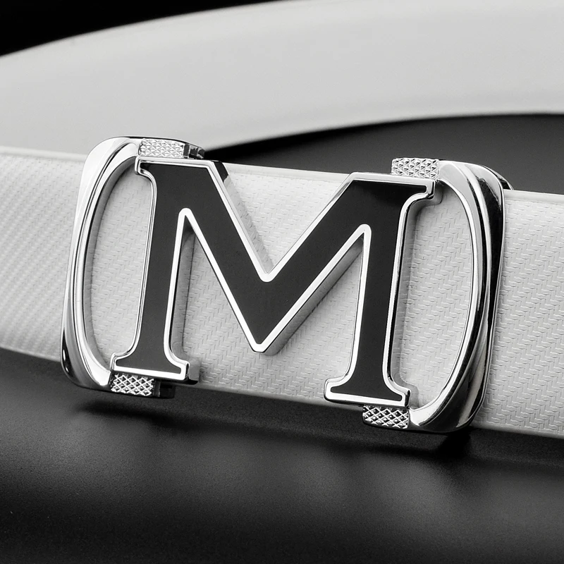 High Quality M Letter Genuine Leather Belt