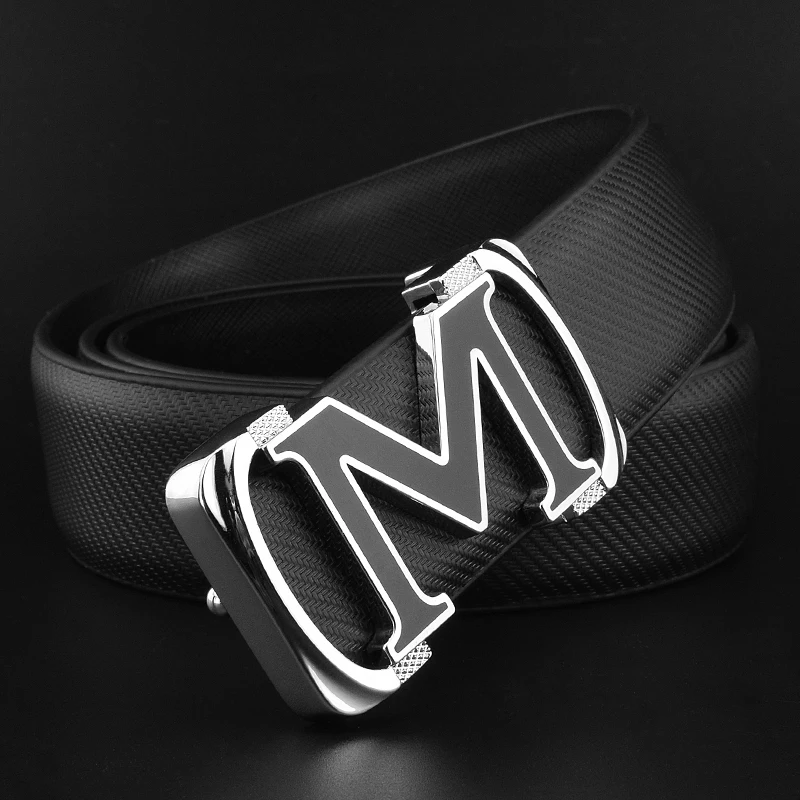 High Quality M Letter Genuine Leather Belt