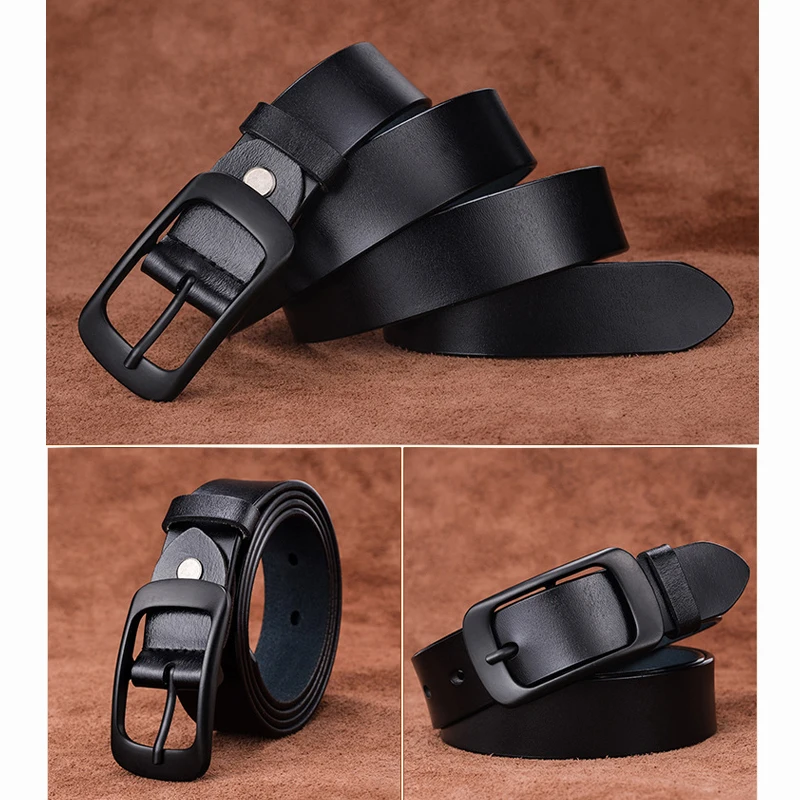 Women's Genuine Leather Belt with Alloy Pin Buckle