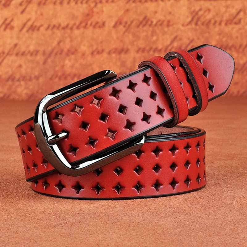 Women’s Hollow Leather Belt for Jeans Pants