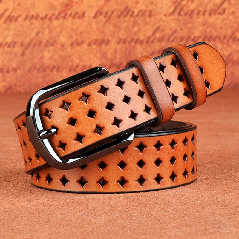 Women’s Hollow Leather Belt for Jeans Pants