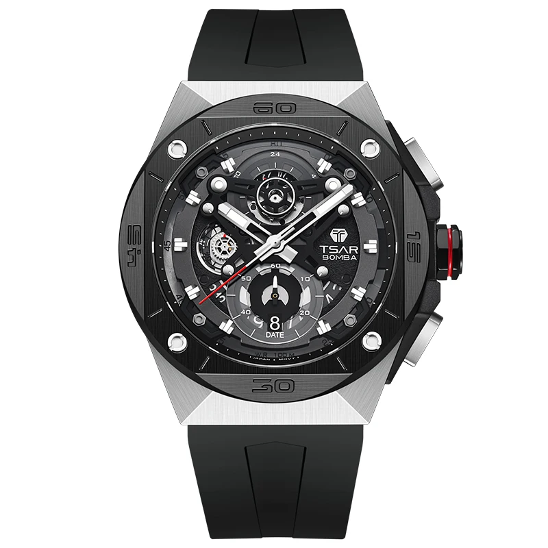 TSAR BOMBA Watch Octagon Luxury Calendar Replica Wristwatch