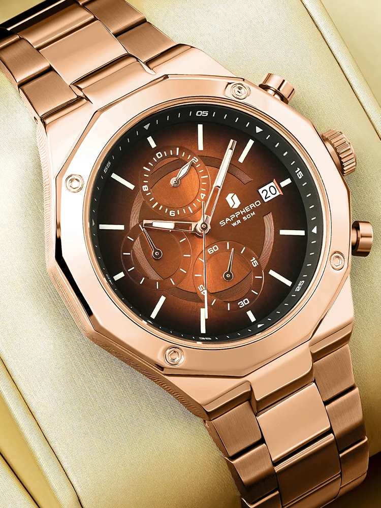 SAPPHERO Luxury Watch for Men Chronograph Movement