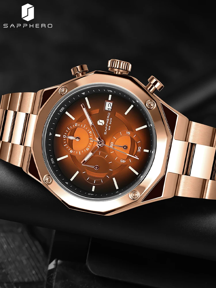 SAPPHERO Luxury Watch for Men Chronograph Movement