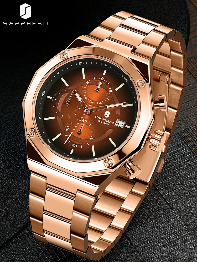 SAPPHERO Luxury Watch for Men Chronograph Movement