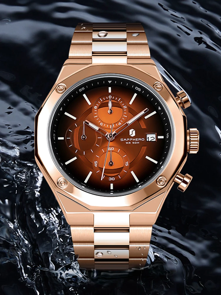 SAPPHERO Luxury Watch for Men Chronograph Movement