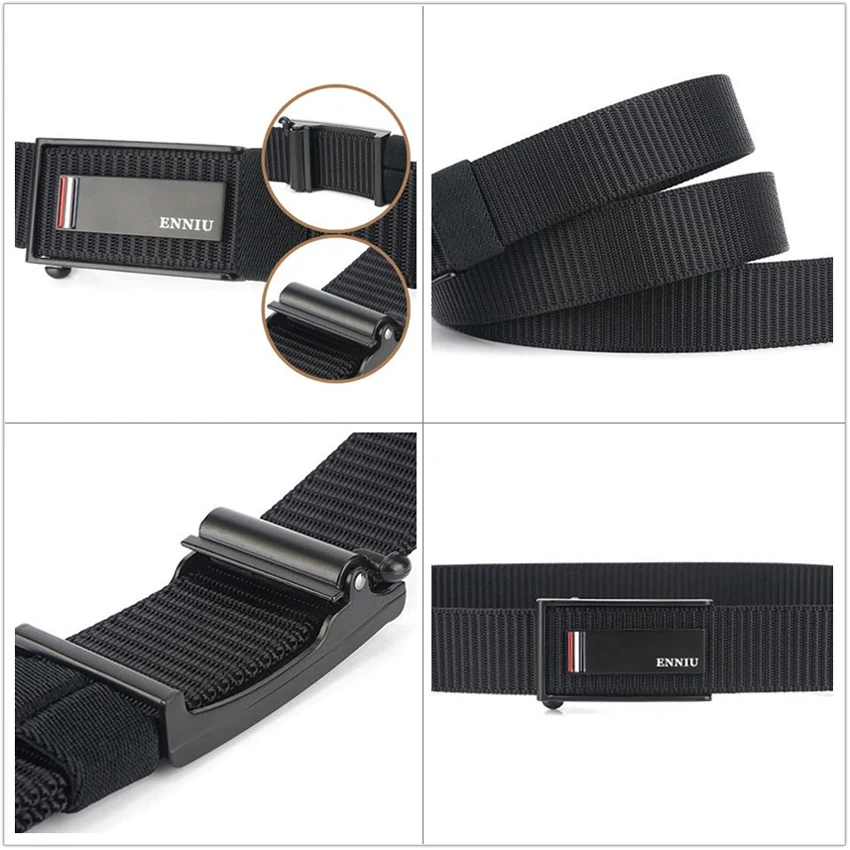 Canvas Tactical Nylon Belts For Men Automatic Buckle
