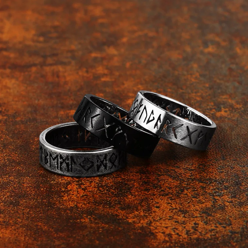 Stainless Steel Vintage Viking Norse Nordic Rings