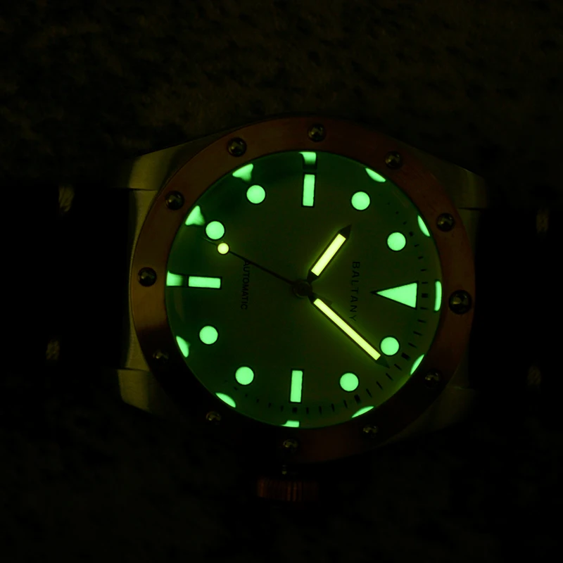 Bronze Watch Baltany Vintage Design Leather Strap
