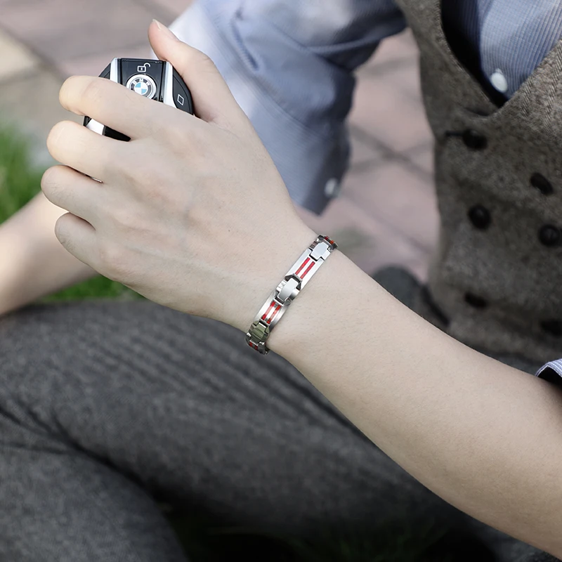 Tungsten Carbide Magnetic Bracelet with Opal Inlay