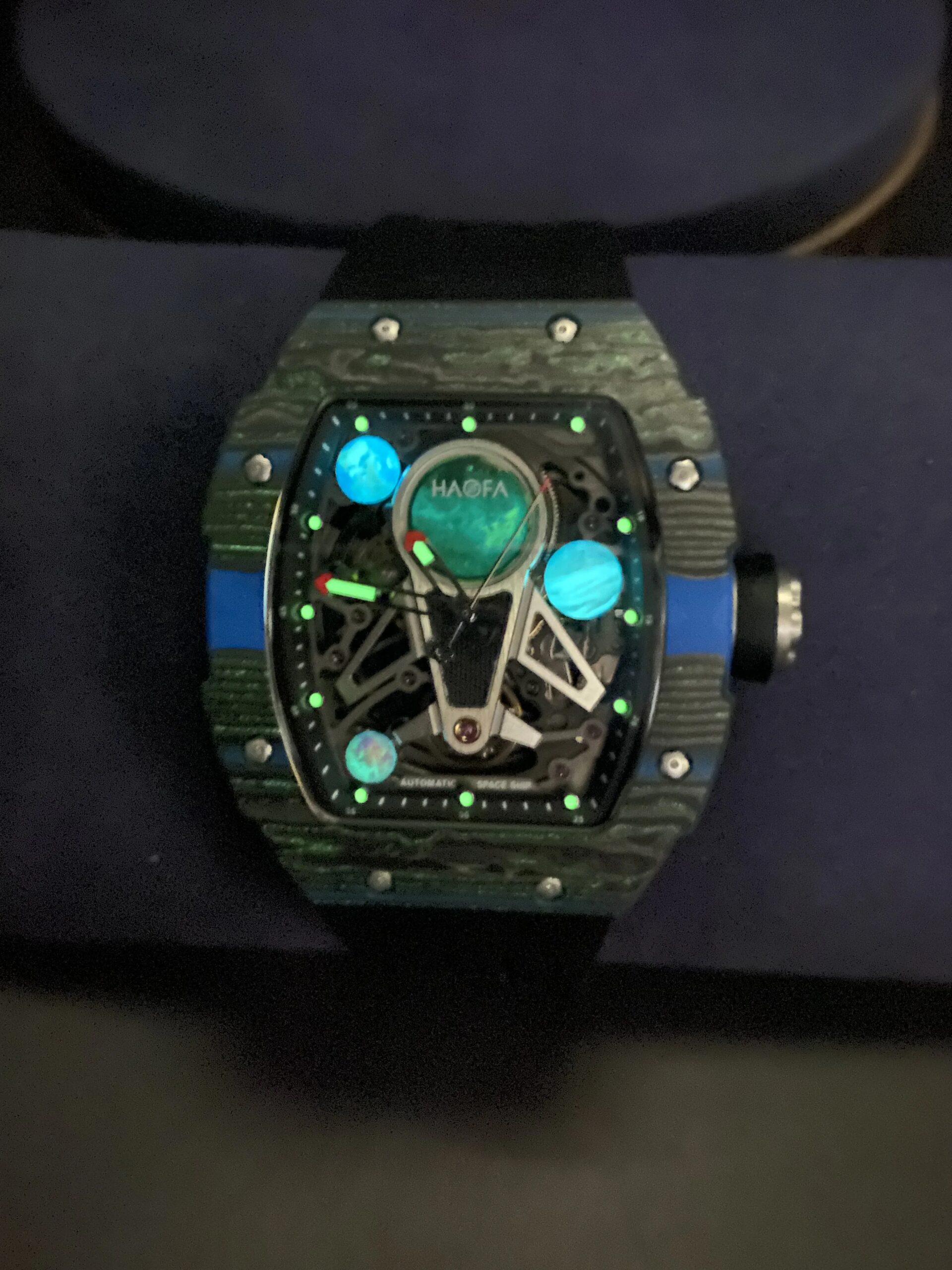 Haofa Automatic Mechanical Skeleton Watch 3D Spaceship