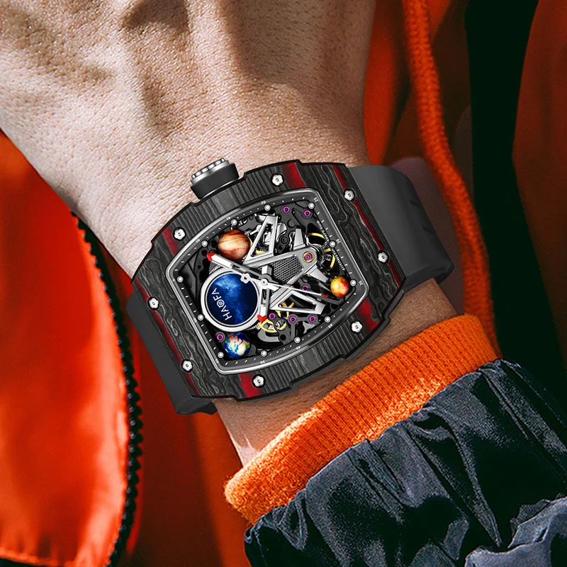 Haofa Automatic Mechanical Skeleton Watch 3D Spaceship