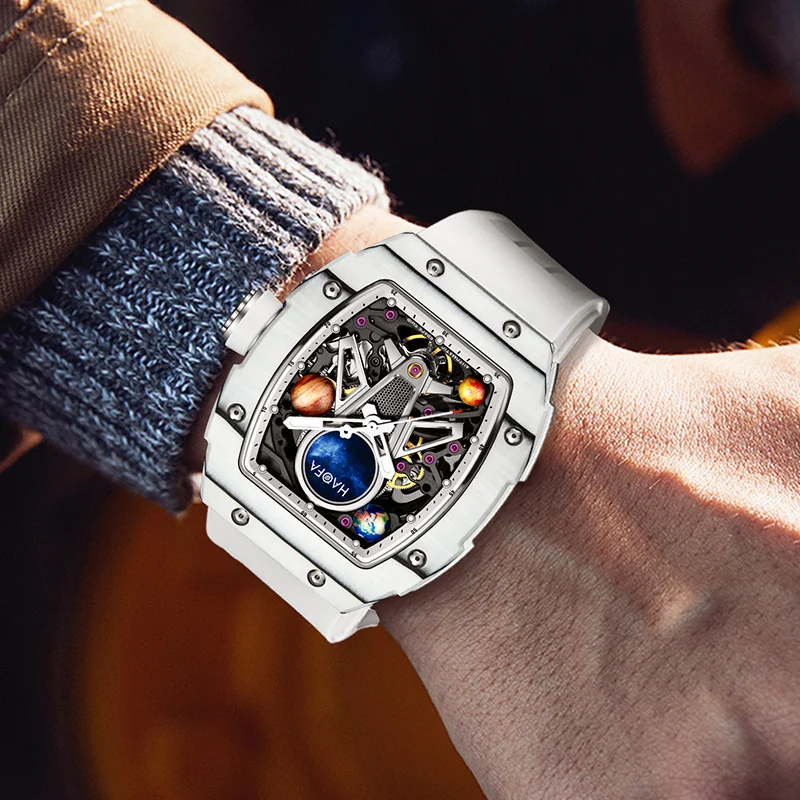 Haofa Automatic Mechanical Skeleton Watch 3D Spaceship