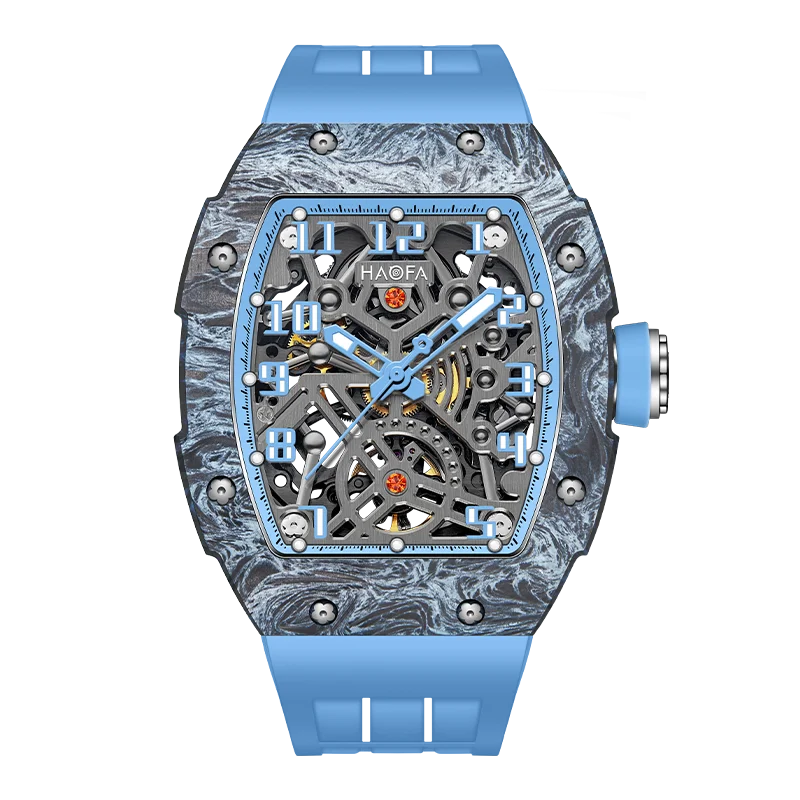 HAOFA Luxury Carbon Fiber Men's Skeleton Watch