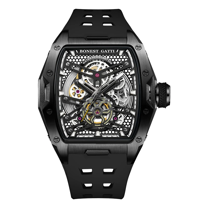 Bonest Gatti 5atm Skeleton Sport Watches for Men
