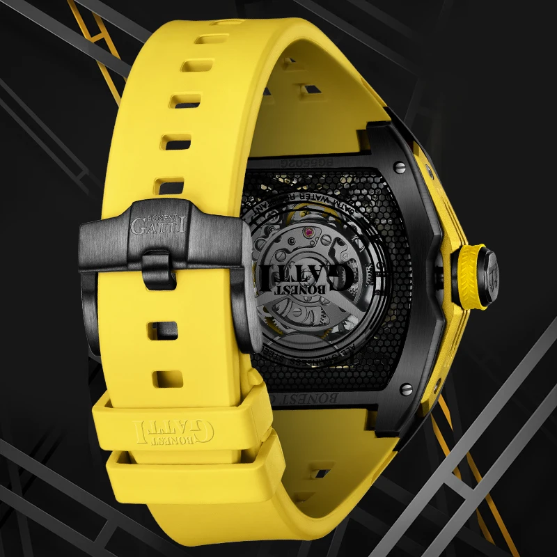 Bonest Gatti 5atm Skeleton Sport Watches for Men
