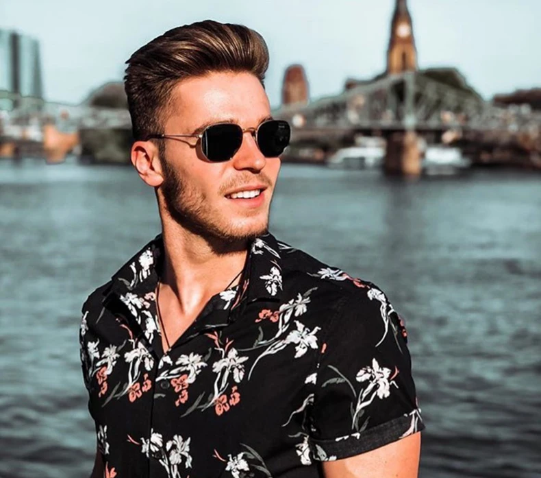 Hexagonal Frame Metal Round Style Polarized Sunglasses