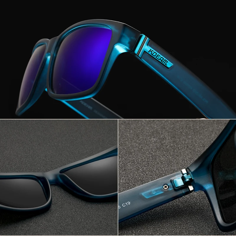 Mens Flat Top Polarized Rectangular Sunglasses