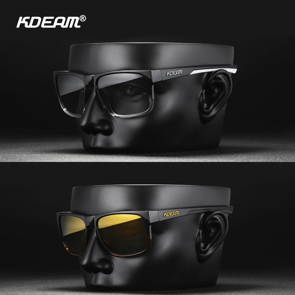 Square Outdoor Photochromic Sunglasses with Non-Slip Nose Pad